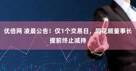 优倍网 凌晨公告！仅1个交易日，同花顺董事长提前终止减持